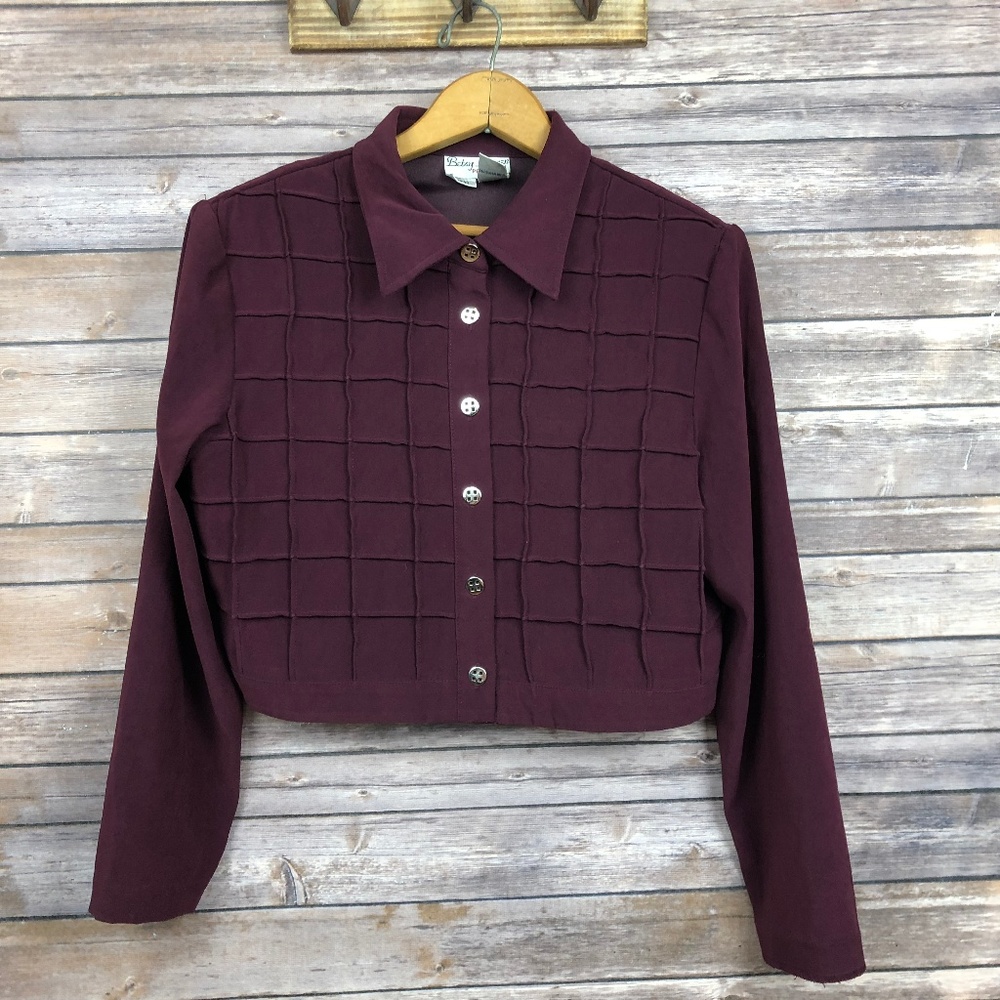 Betsy Lauren Petites VTG Button Front Top Jacket